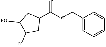 Cyclopentanecarboxylic acid, 3,4-dihydroxy-, phenylmethyl ester Structure