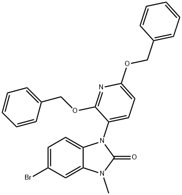 2H-Benzimidazol-2-one, 1-[2,6-bis(phenylmethoxy)-3-pyridinyl]-5-bromo-1,3-dihydro-3-methyl- 化学構造式