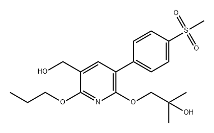 3-Pyridinemethanol, 6-(2-hydroxy-2-methylpropoxy)-5-[4-(methylsulfonyl)phenyl]-2-propoxy- Struktur
