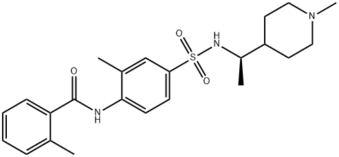 Benzamide, 2-methyl-N-[2-methyl-4-[[[(1R)-1-(1-methyl-4-piperidinyl)ethyl]amino]sulfonyl]phenyl]- 结构式