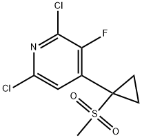 Pyridine, 2,6-dichloro-3-fluoro-4-[1-(methylsulfonyl)cyclopropyl]- 化学構造式