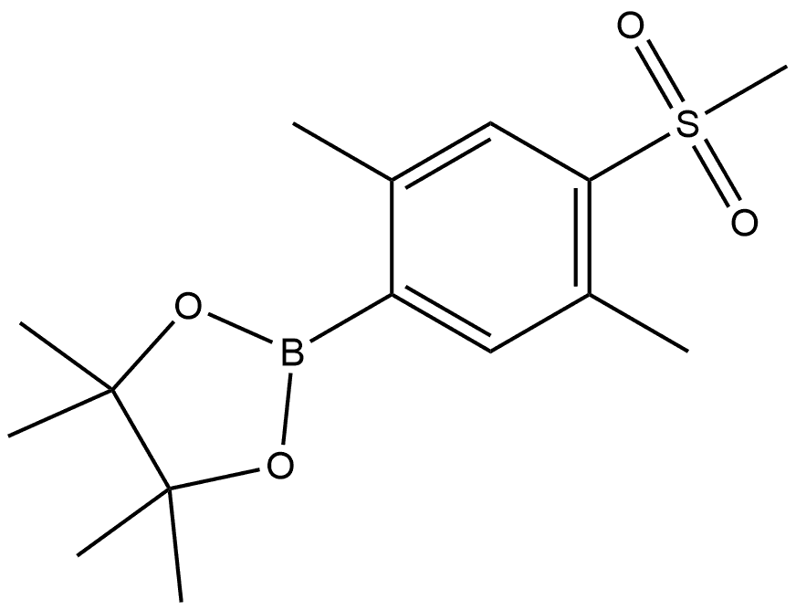 2-(2,5-二甲基-4-(甲磺酰基)苯基)-4,4,5,5-四甲基-1,3,2-二氧硼杂环戊烷, 2756657-43-7, 结构式