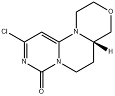 4H-Pyrimido[6',1':2,3]pyrimido[6,1-c][1,4]oxazin-4-one, 2-chloro-6,7,7a,8,10,11-hexahydro-, (7aS)- 化学構造式