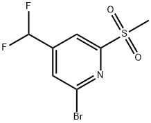 Pyridine, 2-bromo-4-(difluoromethyl)-6-(methylsulfonyl)- Structure