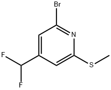 Pyridine, 2-bromo-4-(difluoromethyl)-6-(methylthio)- 化学構造式