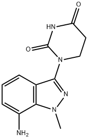 1-(7-氨基-1-甲基-1H-吲唑-3-基)二氢嘧啶-2,4(1H,3H)-二酮, 2757019-26-2, 结构式