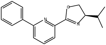 Pyridine, 2-[(4R)-4,5-dihydro-4-(1-methylethyl)-2-oxazolyl]-6-phenyl- 化学構造式
