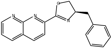 1,8-Naphthyridine, 2-[(4R)-4,5-dihydro-4-(phenylmethyl)-2-oxazolyl]- Structure