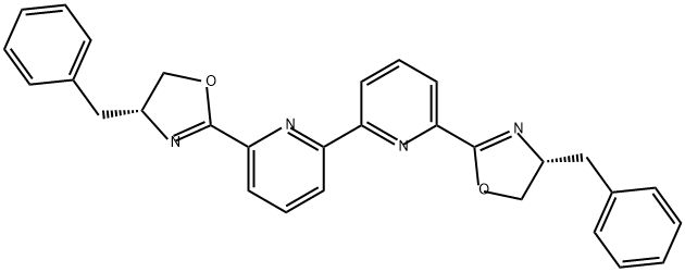 6,6'-双((R)-4-苄基-4,5-二氢恶唑-2-基)-2,2'-联吡啶,2757082-74-7,结构式