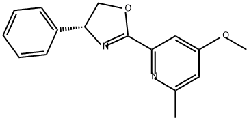 Pyridine, 2-[(4R)-4,5-dihydro-4-phenyl-2-oxazolyl]-4-methoxy-6-methyl- Structure