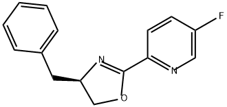 Pyridine, 2-[(4R)-4,5-dihydro-4-(phenylmethyl)-2-oxazolyl]-5-fluoro- Struktur
