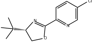 Pyridine, 5-chloro-2-[(4S)-4-(1,1-dimethylethyl)-4,5-dihydro-2-oxazolyl]- 化学構造式