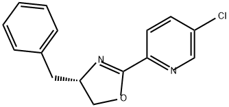 Pyridine, 5-chloro-2-[(4S)-4,5-dihydro-4-(phenylmethyl)-2-oxazolyl]- 化学構造式