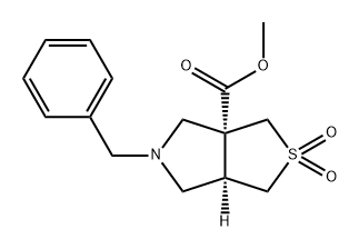 (3AS,6AR)-5-苄基四氢-1H-噻吩并[3,4-C]吡咯-3A(3H)-羧酸甲酯 2,2-二氧化物, 2757083-41-1, 结构式