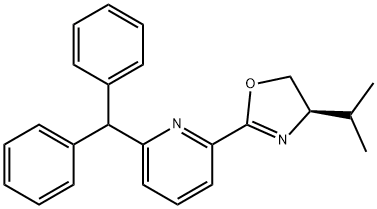 Pyridine, 2-[(4R)-4,5-dihydro-4-(1-methylethyl)-2-oxazolyl]-6-(diphenylmethyl)-|(R)-2-(6-二苯甲基吡啶-2-基)-4-异丙基-4,5-二氢恶唑