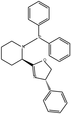 Piperidine, 2-[(4S)-4,5-dihydro-4-phenyl-2-oxazolyl]-1-(diphenylphosphino)-, (2R)- Structure