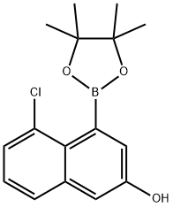 5-氯-4-(4,4,5,5-四甲基-1,3,2-二氧苯甲醛-2-基)萘-2-醇, 2757096-51-6, 结构式
