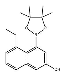 2-Naphthalenol, 5-ethyl-4-(4,4,5,5-tetramethyl-1,3,2-dioxaborolan-2-yl)- Structure