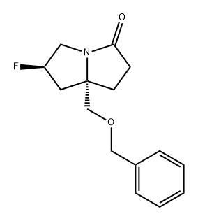 3H-Pyrrolizin-3-one, 6-fluorohexahydro-7a-[(phenylmethoxy)methyl]-, (6R,7aS)- 化学構造式