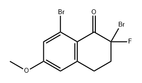 2,8-二溴-2-氟-6-甲氧基-3,4-二氢萘-1(2H)-酮,2757097-44-0,结构式
