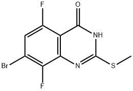 7-溴-5,8-二氟-2-(甲硫基)喹唑啉-4(3H)-酮, 2757097-61-1, 结构式