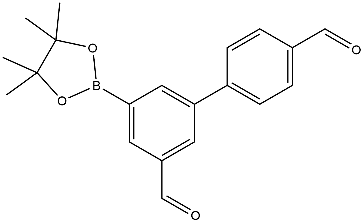 5-(4,4,5,5-Tetramethyl-1,3,2-dioxaborolan-2-yl)[1,1′-biphenyl]-3,4′-dicarboxaldehyde,2757248-23-8,结构式