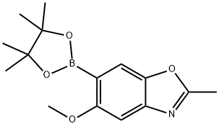 Benzoxazole, 5-methoxy-2-methyl-6-(4,4,5,5-tetramethyl-1,3,2-dioxaborolan-2-yl)- 化学構造式