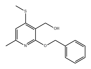 3-Pyridinemethanol, 6-methyl-4-(methylthio)-2-(phenylmethoxy)- 化学構造式
