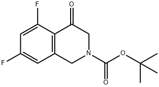2(1H)-Isoquinolinecarboxylic acid, 5,7-difluoro-3,4-dihydro-4-oxo-, 1,1-dimethylethyl ester Struktur