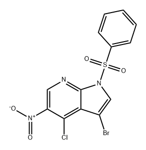 3-溴-4-氯-5-硝基-1-(苯磺酰基)-1H-吡咯并[2,3-B]吡啶, 2757551-02-1, 结构式
