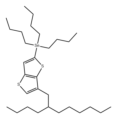Stannane, tributyl[6-(2-butyloctyl)thieno[3,2-b]thien-2-yl]- 化学構造式