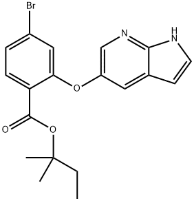 Benzoic acid, 4-bromo-2-(1H-pyrrolo[2,3-b]pyridin-5-yloxy)-, 1,1-dimethylpropyl ester,2757574-02-8,结构式