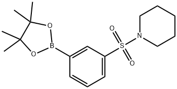 Piperidine, 1-[[3-(4,4,5,5-tetramethyl-1,3,2-dioxaborolan-2-yl)phenyl]sulfonyl]- Structure