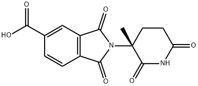 1H-Isoindole-5-carboxylic acid, 2,3-dihydro-2-[(3R)-3-methyl-2,6-dioxo-3-piperidinyl]-1,3-dioxo- 化学構造式