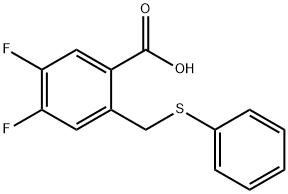 Benzoic acid, 4,5-difluoro-2-[(phenylthio)methyl]- 化学構造式