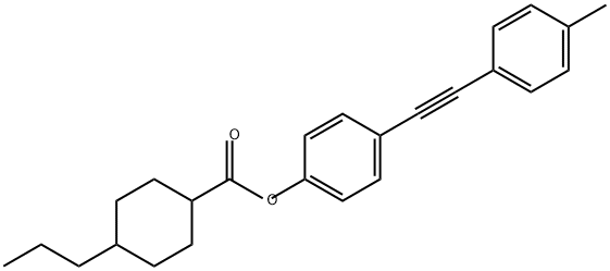 Cyclohexanecarboxylic acid, 4-propyl-, 4-[2-(4-methylphenyl)ethynyl]phenyl ester 化学構造式