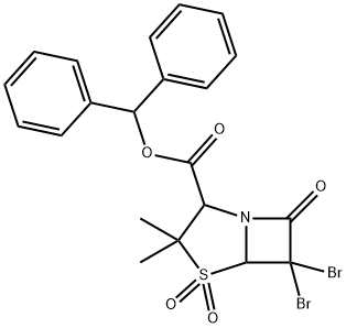 4-Thia-1-azabicyclo[3.2.0]heptane-2-carboxylic acid, 6,6-dibromo-3,3-dimethyl-7-oxo-, diphenylmethyl ester, 4,4-dioxide Structure