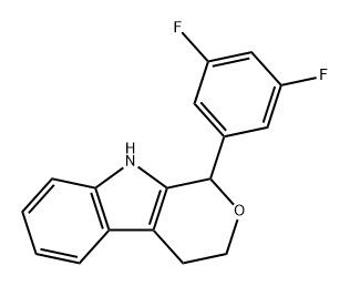 Pyrano[3,4-b]indole, 1-(3,5-difluorophenyl)-1,3,4,9-tetrahydro- Structure