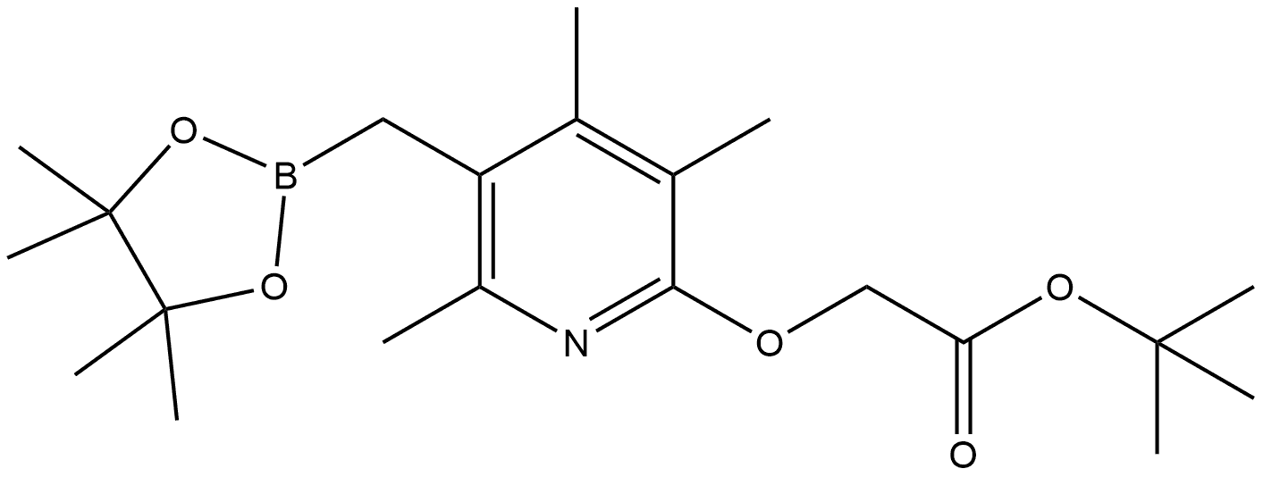 tert-Butyl 2-((3,4,6-trimethyl-5-((4,4,5,5-tetramethyl-1,3,2-dioxaborolan-2-yl)methyl)pyridin-2-yl)oxy)acetate Structure