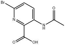 2-Pyridinecarboxylic acid, 3-(acetylamino)-6-bromo- Struktur