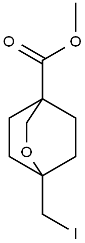 2-Oxabicyclo[2.2.2]octane-4-carboxylic acid, 1-(iodomethyl)-, methyl ester 化学構造式