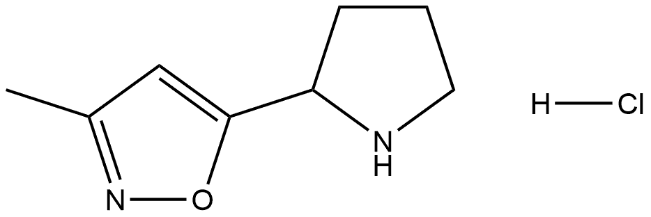 3-methyl-5-(pyrrolidin-2-yl)isoxazole hydrochloride 化学構造式
