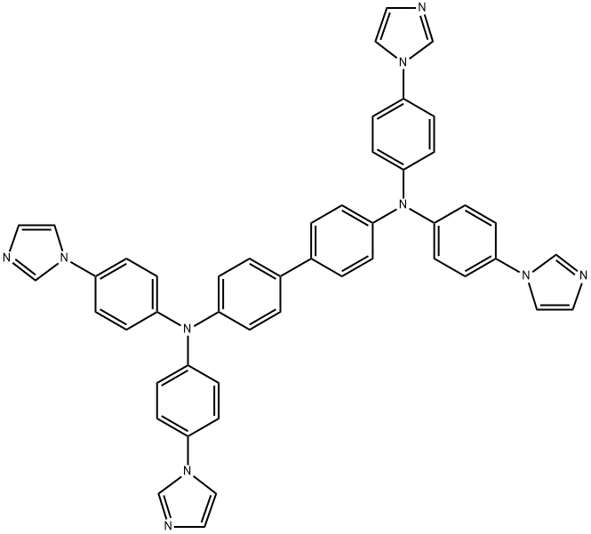 N4,N4,N4',N4'-TETRAKIS(4-(1H-IMIDAZOL-1-YL)PHENYL)-[1,1'-BIPHENYL]-4,4'-DIAMINE,2758503-83-0,结构式