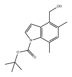 4-(羟甲基)-5,7-二甲基-1H-吲哚-1-羧酸叔丁酯 结构式