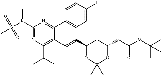 1,3-Dioxane-4-acetic acid, 6-[(1E)-2-[4-(4-fluorophenyl)-6-(1-methylethyl)-2-[methyl(methylsulfonyl)amino]-5-pyrimidinyl]ethenyl]-2,2-dimethyl-, 1,1-dimethylethyl ester, (4R,6R)-|瑞舒伐他汀杂质113