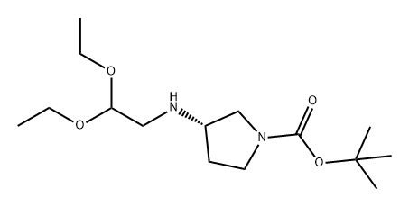 1-Pyrrolidinecarboxylic acid, 3-[(2,2-diethoxyethyl)amino]-, 1,1-dimethylethyl ester, (3S)- Struktur