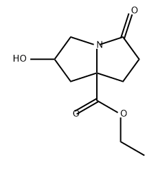 1H-Pyrrolizine-7a(5H)-carboxylic acid, tetrahydro-2-hydroxy-5-oxo-, ethyl ester Structure