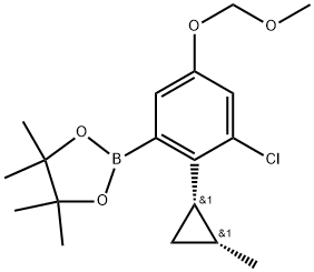 2-(3-氯-5-(甲氧基甲氧基)-2-((1S,2R)-2-甲基环丙基)苯基)-4,4,5,5-四甲基-1,3,2-二氧杂硼烷,2758756-24-8,结构式