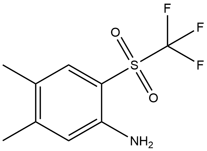 4,5-Dimethyl-2-((trifluoromethyl)sulfonyl)aniline 化学構造式