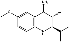 4-Quinolinamine, 1,2,3,4-tetrahydro-6-methoxy-3-methyl-2-(1-methylethyl)-, (2R,3S,4S)- Struktur